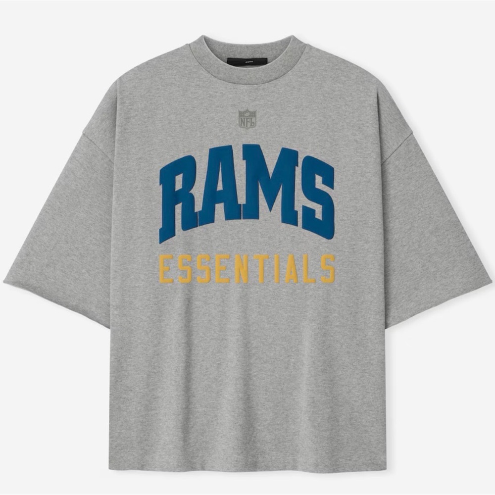 Los Angeles Rams Fear of God x NFL Unisex 3/4-Sleeve T-Shirt - Heather Gray